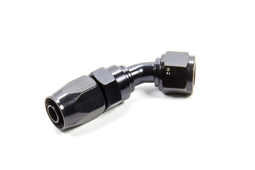 Fitting - Hose End - 2000 Series Pro-Flow - 45 Degree - 8 AN Hose to 6 AN Female - Aluminum - Black Anodized - Each