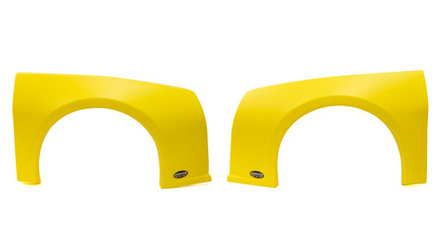 Fenders - Driver / Passenger Sides - Plastic - Yellow - Street Stock - Pair