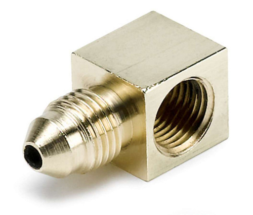 Fitting - Adapter - 90 Degree - 1/8 in NPT Female to 3 AN Male - Brass - Natural - Mechanical Pressure / Vacuum Gauges - Each