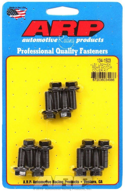 Rear Engine Cover Bolt Kit - Hex Head - Chromoly - Black Oxide - GM LS-Series - Set of 12