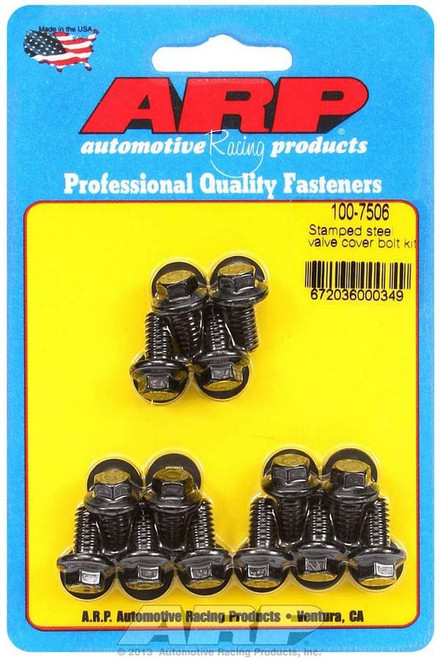 Valve Cover Fastener - Bolt - 1/4-20 in Thread - 0.515 in Long - Hex Head - Washers Included - Chromoly - Black Oxide - Set of 14