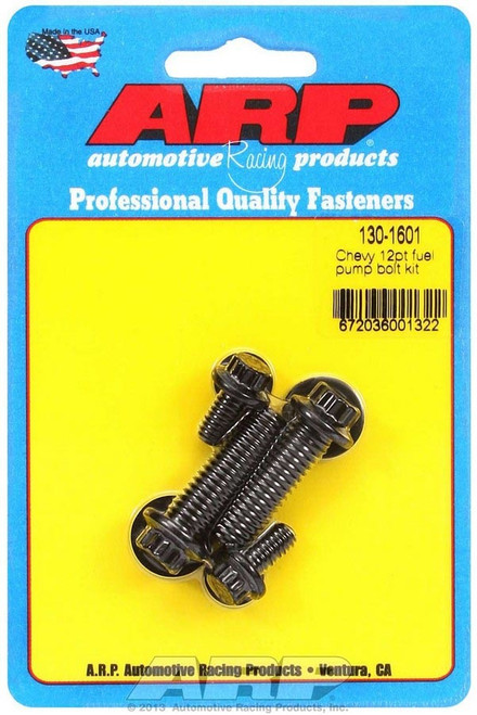 Fuel Pump Bolt Kit - 12 Point Head - Chromoly - Black Oxide - Chevy V8 - Kit