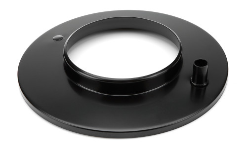 Air Cleaner Base - 10 in Round - 5-1/8 in Carb Flange - Raised Base - Steel - Black Paint - Each