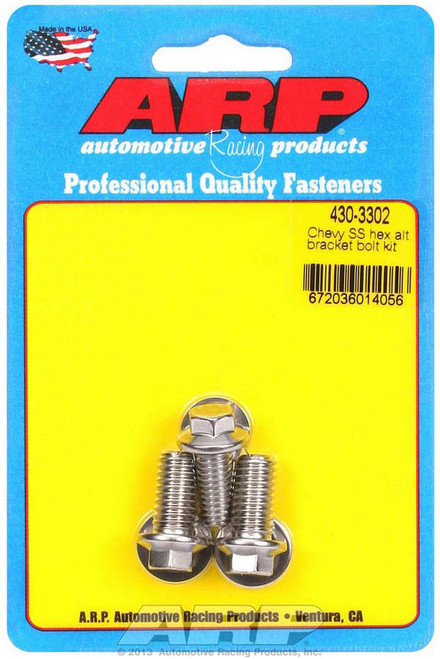 Alternator Bracket Bolt Kit - Hex Head - Stainless - Polished - Chevy V8 - Kit Alternator Bracket Bolt Kit - Hex Head - Stainless - Polished - Chevy V8 - Kit