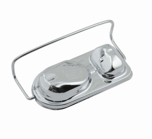 Master Cylinder Cap - Single Bail - 2.75 x 5.75 in - Steel - Chrome - AMC / Ford Master Cylinders - Each