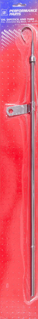 Engine Oil Dipstick - Solid Tube - Pan Mount - Steel - Chrome - Small Block Chevy - Each Engine Oil Dipstick - Solid Tube - Pan Mount - Steel - Chrome - Small Block Chevy - Each