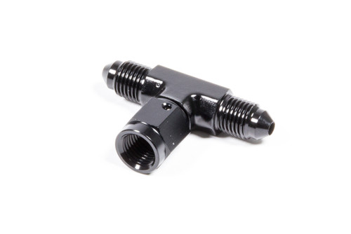 Fitting - Adapter Tee - 3 AN Female Swivel x 3 AN Male x 3 AN Male - Aluminum - Black Anodized - Each