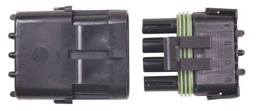 Electrical Connector - Weathertight Sealed Connector - 4 Pin - Plastic - Black - Each