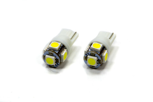LED Light Bulb - 5 LED - White - T10 Style - Pair