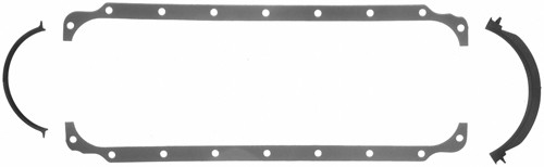 Oil Pan Gasket - 0.094 in Thick - Multi-Piece - Rubber Coated Fiber - Small Block Mopar - Kit
