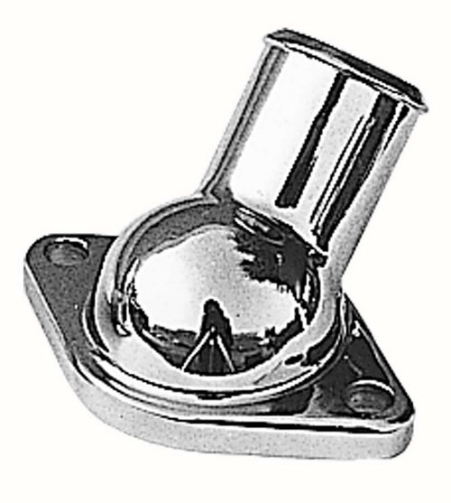 Water Neck - 45 Degree - 1-1/2 in ID Hose - O-Ring - Hardware Included - Steel - Chrome - Chevy V8 - Each Water Neck - 45 Degree - 1-1/2 in ID Hose - O-Ring - Hardware Included - Steel - Chrome - Chevy V8 - Each