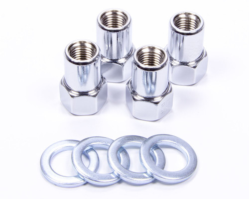 Lug Nut - Standard Mag - 7/16-20 in Right Hand Thread - 13/16 in Hex Head - 0.750 in Shank - Open End - Steel - Chrome - Set of 4
