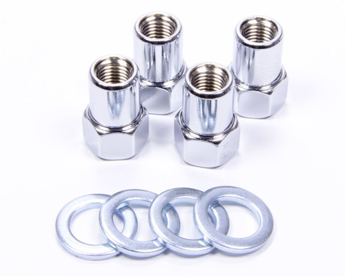 Lug Nut - Standard Mag - 1/2-20 in Right Hand Thread - 13/16 in Hex Head - 0.750 in Shank - Open End - Steel - Chrome - Set of 4