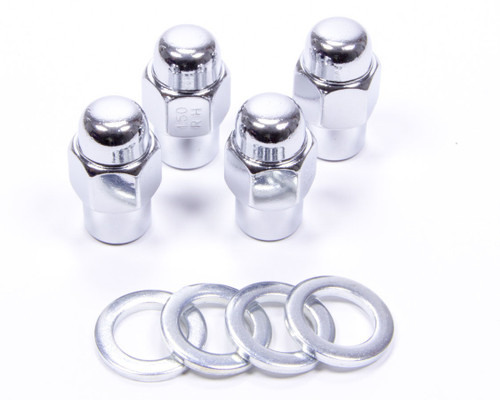 Lug Nut - Short Mag - 7/16-20 in Right Hand Thread - 13/16 in Hex Head - 0.500 in Shank - Closed End - Steel - Chrome - Set of 4