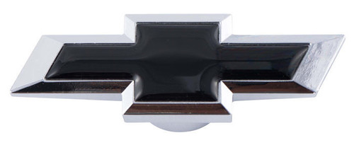 Air Cleaner Nut - Chevy Bowtie - 1/4-20 and 5/16-18 in Thread - Black Bowtie Logo - Aluminum - Chrome - Black Center - Each