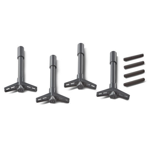 Valve Cover Fastener - Stud - 1/4-20 in Thread - Tall T-Bar Wing Nuts - Mopar Omega Logo - Steel - Gray Paint - Set of 4