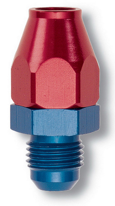Fitting - Tube End - Straight - 6 AN Male to 3/8 in Tubing - Aluminum - Blue / Red Anodized - Each