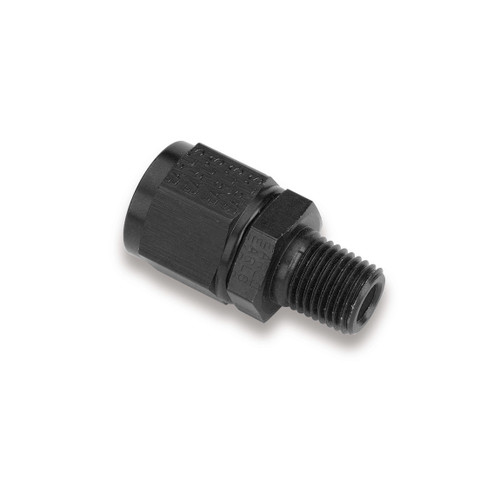 Fitting - Adapter - Straight - 3 AN Female Swivel to 1/8 in NPT Male - Aluminum - Black Anodized - Each