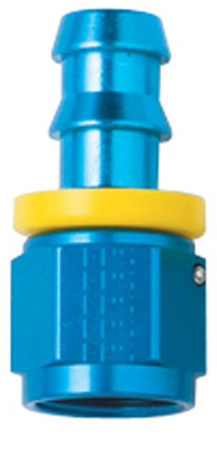 Fitting - Hose End - 8000 Series Push-Lite - Straight - 12 AN Hose Barb to 12 AN Female - Aluminum - Blue Anodized - Each