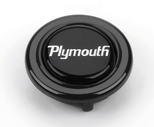 Horn Button - Black / Silver Plymouth Logo - Plastic - Black / Silver - Grant Signature Series Wheels - Each