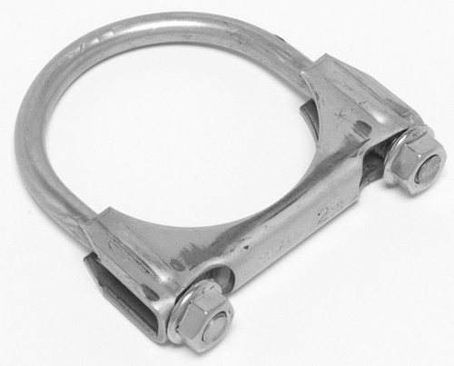 Exhaust Clamp - U-Clamp - 2-1/2 in Diameter - 3/8 in Bolt - Stainless - Natural - Each