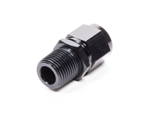 Fitting - Adapter - Straight - 8 AN Female Swivel to 3/8 in NPT Male - Aluminum - Black Anodized - Each