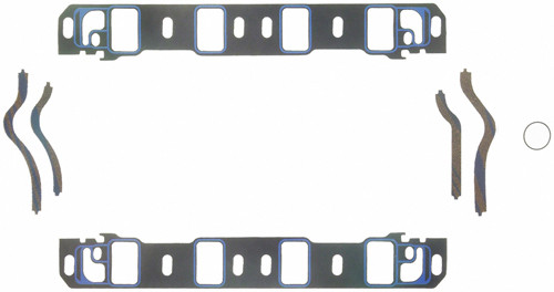 Intake Manifold Gasket - Printoseal - 0.06 in Thick - 1.28 x 2.1 in Rectangular Port - Composite - Small Block Ford - Kit