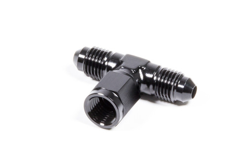 Fitting - Adapter Tee - 4 AN Female Swivel x 4 AN Male x 4 AN Male - Aluminum - Black Anodized - Each Fitting - Adapter Tee - 4 AN Female Swivel x 4 AN Male x 4 AN Male - Aluminum - Black Anodized - Each