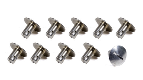 Quick Turn Fastener - Oversized Oval Head - Slotted - 7/16 x 0.500 in Body - Aluminum - Natural - Set of 10