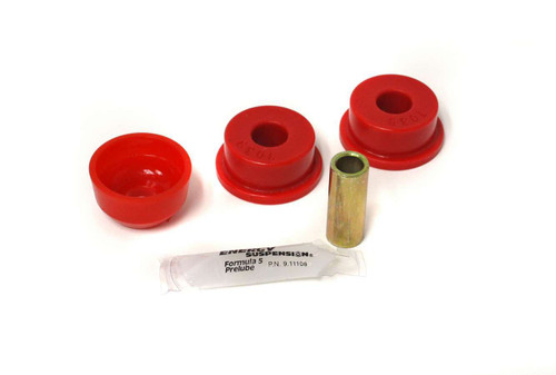 Track Bar Bushing - Hyper-Flex - Front - Polyurethane / Steel - Red / Cadmium - Various Jeep Applications 1984-2006 - Kit