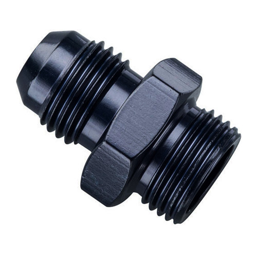 Fitting - Adapter - Straight - 6 AN Male to 11/16-18 in Male - Aluminum - Black Anodized - Each