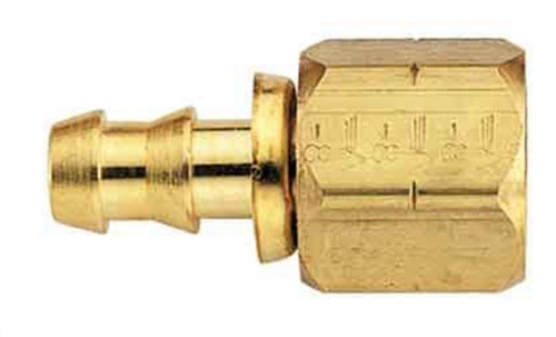 Fitting - Hose End - AQP Socketless - Straight - 6 AN Hose Barb to 8 AN Female - Brass - Each Fitting - Hose End - AQP Socketless - Straight - 6 AN Hose Barb to 8 AN Female - Brass - Each