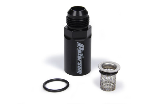 Dry Sump Pan Screen - 12 AN Male / Female - Aluminum - Black Anodized - Kit