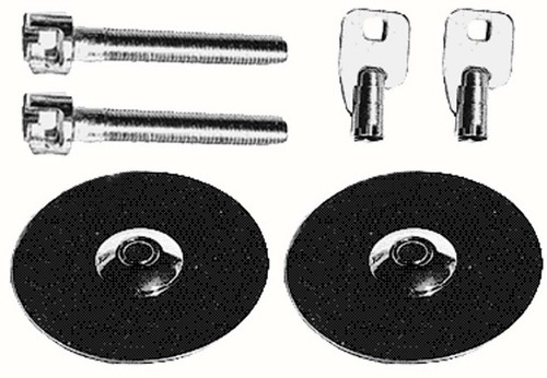 Locking Hood Pin - Keys / Locks / Pins / Scuff Plates - Steel - Chrome - Kit Locking Hood Pin - Keys / Locks / Pins / Scuff Plates - Steel - Chrome - Kit