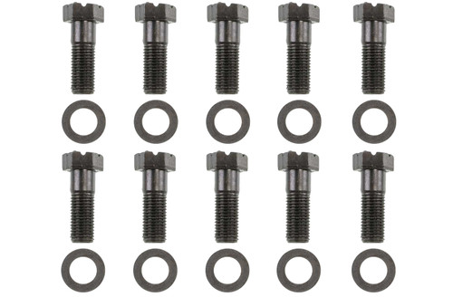 Ring Gear Bolt Kit - 7/16-20 in Thread - 1.25 in Long - Hex Head - DT911 Washers Included - Steel - Black Oxide - Ford 9 in - Set of 10
