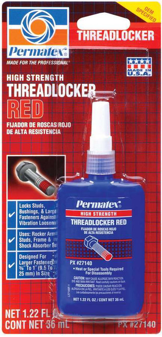 Thread Locker - Red - High Strength - 36 ml Bottle - Each