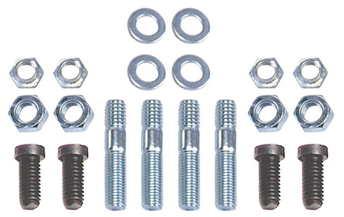 Carburetor Stud - Four 1/4-20 in Thread x 2 in Long Studs - Four 1/4-20 in Thread x 0.75 in Long Bolts - Hex Nuts - Steel - Zinc Oxide - Kit Carburetor Stud - Four 1/4-20 in Thread x 2 in Long Studs - Four 1/4-20 in Thread x 0.75 in Long Bolts - Hex Nuts - Steel - Zinc Oxide - Kit