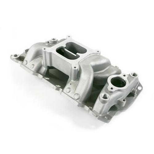 Intake Manifold - Square Bore - Dual Plane - Aluminum - Natural - Small Block Chevy - Each Intake Manifold - Square Bore - Dual Plane - Aluminum - Natural - Small Block Chevy - Each