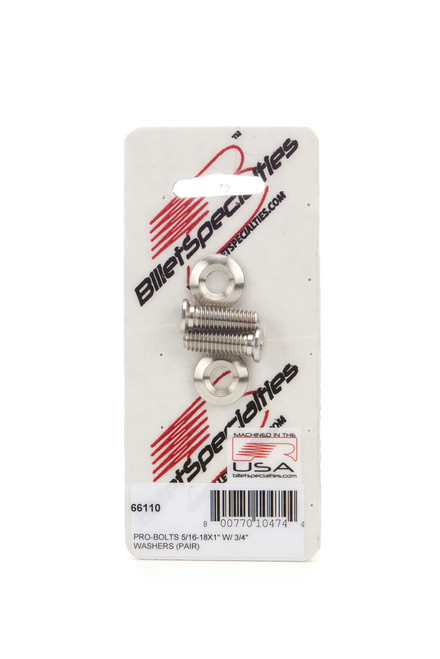 Fender Bolt - Pro Bolts - 5/16-18 in - 1 in Long - 0.75 in Washer - Allen Head - Stainless - Pair