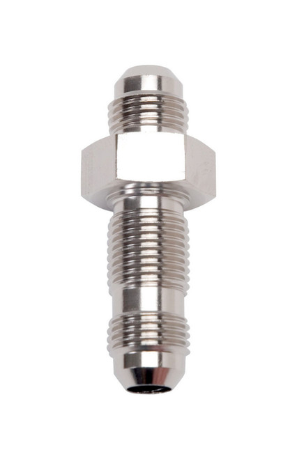 Fitting - Bulkhead - Straight - 6 AN Male to 6 AN Male Bulkhead - Aluminum - Nickel Anodized - Each