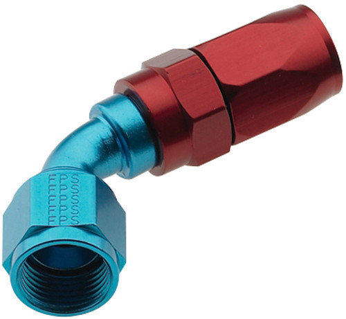 Fitting - Hose End - 2000 Series Pro-Flow - 60 Degree - 6 AN Hose to 6 AN Female - Swivel - Aluminum - Blue / Red Anodized - Each
