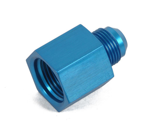 Fitting - Adapter - Straight - 6 AN Female O-Ring to 4 AN Male - Aluminum - Blue Anodized - Each