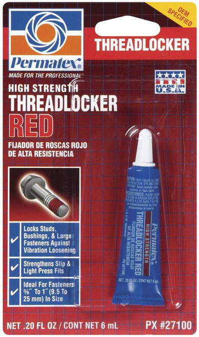 Thread Locker - Red - High Strength - 6 ml Tube - Each Thread Locker - Red - High Strength - 6 ml Tube - Each