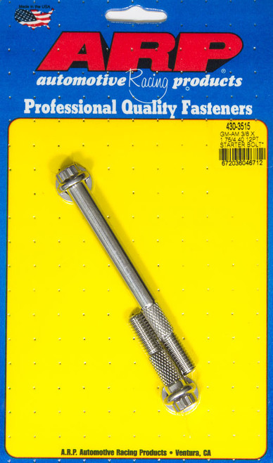 Starter Bolt - 1.750 / 4.400 in Long - 12 Point Head - Stainless - Polished - Gear Reduction Starter - GM - Pair