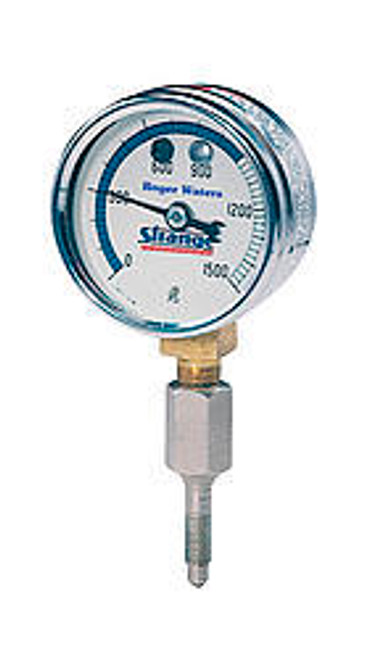 Brake Pressure Gauge - 0-2000 psi - Mechanical - Analog - 2-1/2 in Diameter - White Face - Each