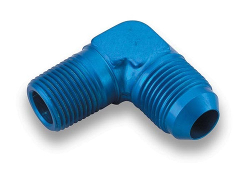 Fitting - Adapter - 90 Degree - 12 AN Male to 3/4 in NPT Male - Aluminum - Blue Anodized - Each