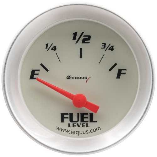 Fuel Level Gauge - 8000 Performance Series - 0-90 ohm - Electric - Analog - Short Sweep - 2 in Diameter - White Face - Each