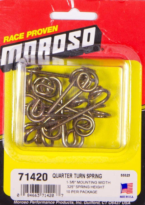 Quick Turn Fastener Spring - 1-3/8 in Long - 0.325 in Reach - Set of 10