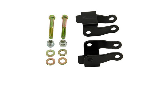 Shock Extension Bracket - Bolt-On - Hardware Included - Steel - Black Powder Coat - Rear - GM Fullsize Truck 1999-2006 - Pair