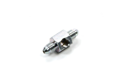 Fitting - Gauge Adapter - 3 AN Male to 3 AN Male - 1/8 in NPT Female Gauge Port - Steel - Zinc Oxide - Each